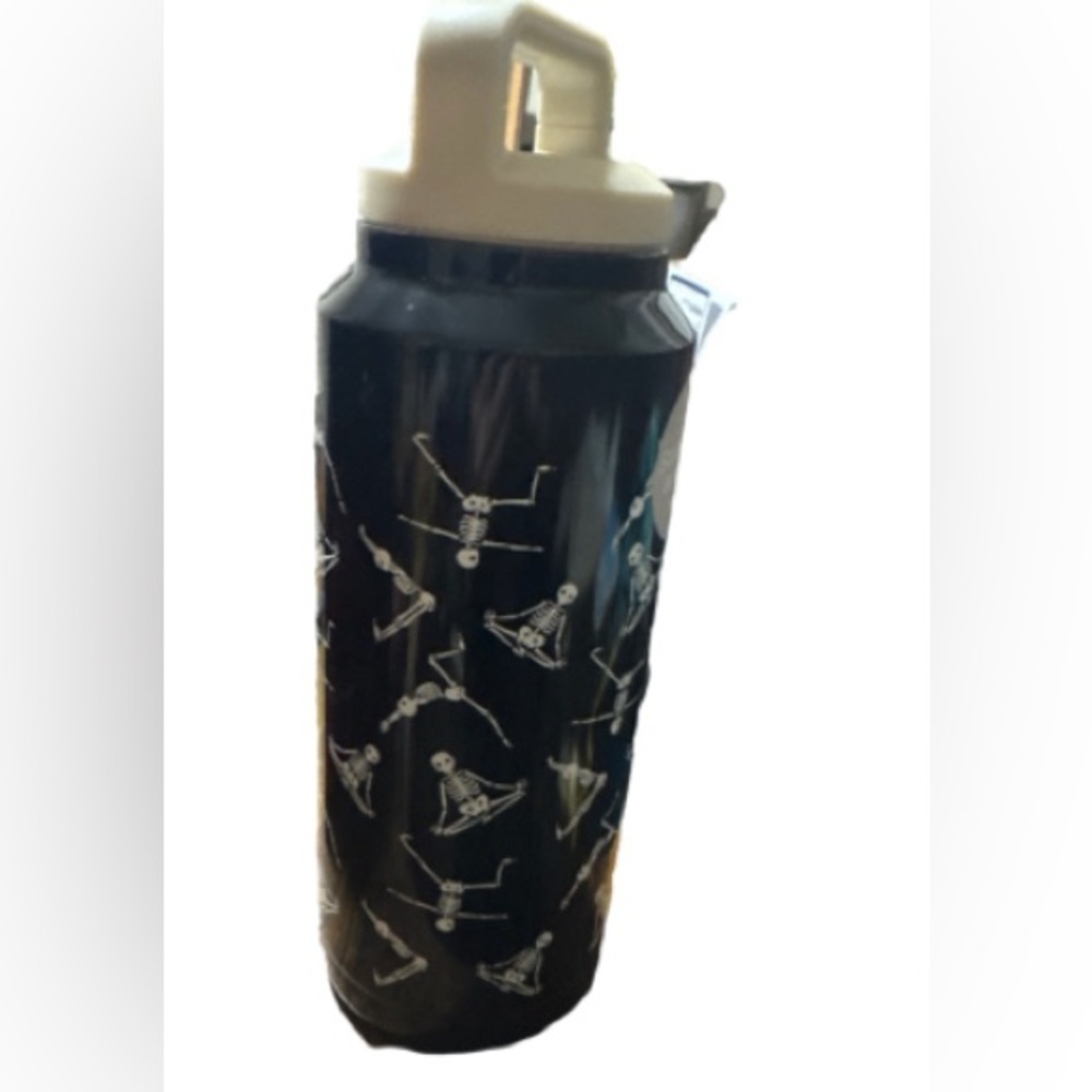 Limited edition skulls skeletons doing yogaStainless Steel Water Bottle - Black - Picture 2 of 5